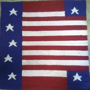 Patriotic Southwestern Stars & Strips 32x32 Rug!